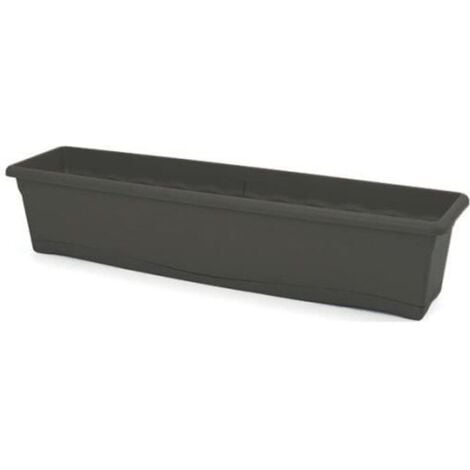 Jardinière Avec Plaque Intégrée Couleur Anthracite 80x20cm