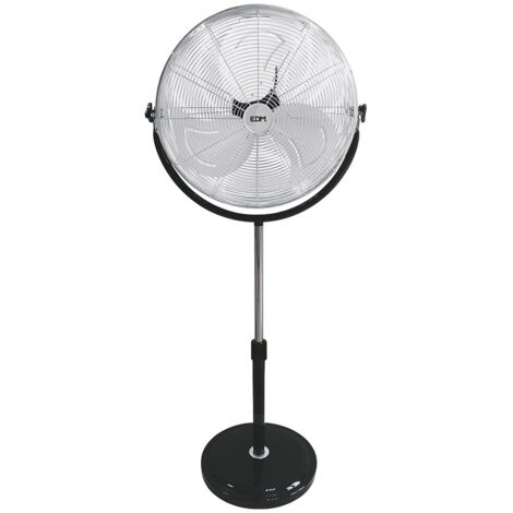 Ventilateur industriel sur pied avec base circulaire chromée noire puissance 120w pales ø50cm hauteur réglable 118-148cm EDM (1/5)