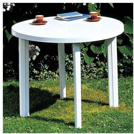 Table Ronde Pour L'extérieur. Couleur: Blanc Ø90x72cm Ipae Progarden