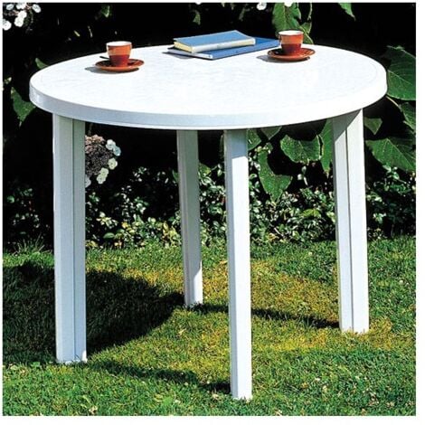 Table Ronde Pour L'extérieur. Couleur: Blanc Ø90x72cm Ipae Progarden