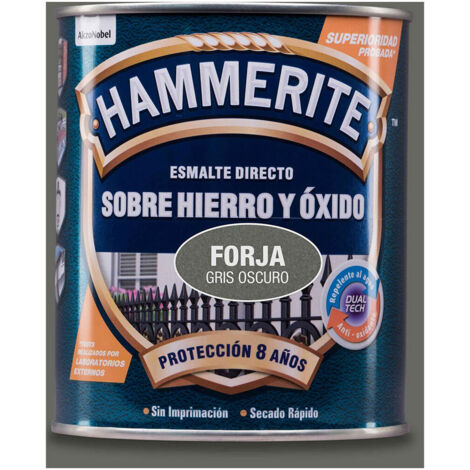 Vernis Métallique Hammerite Forge Gris Protection Métal Aspect Forgé Longue Durée - Bruguer (1/3)