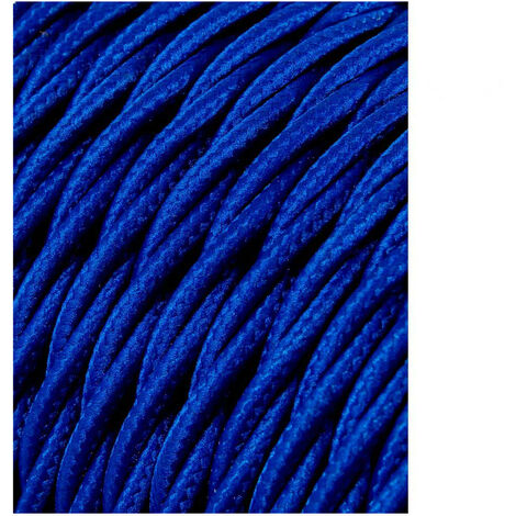 Câble Textile Tressé 2x0,75mm C-75 Bleu Soie 25m (1/2)