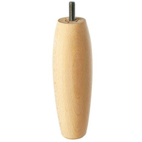Pied de lit en bois brut olive 150mm – Forme olive, diamètre 50mm – Support stable et personnalisable – Cazabox (1/3)