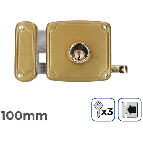 Serrure Gauche 100mm 3 Clés Incluses EDM (1/5)