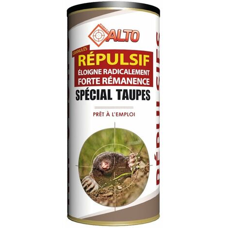 Répulsif granules pour taupes – Boîte 400 g – Action durable en galerie – Biocide prêt à l'emploi pour zones infestées – Cibles Alto