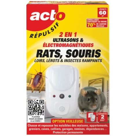 Répulsif ultrasons pour rongeurs et insectes – Protection jusqu'à 100 m² – Écologique et sans produits chimiques – Technologie avancée – Retro (1/8)