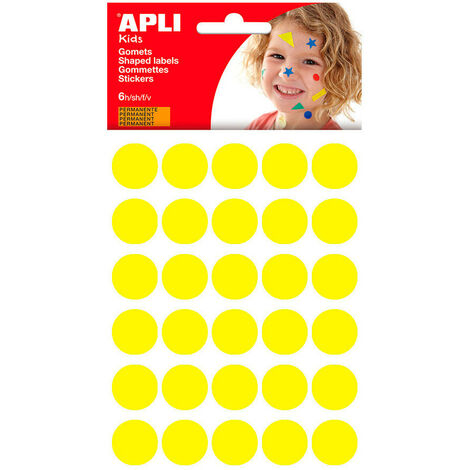 Gomets Rondes Jaunes Apli Autocollants Ronds Jaunes Polyvalents - Apli (1/3)