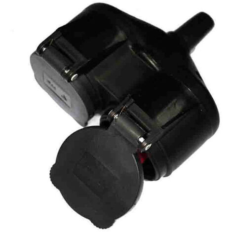 EDM – Double prise en caoutchouc T/TL IP44 16A – Couvercles de protection – Installation facile pour espaces extérieurs – Sécurise les connexions électriques (1/3)