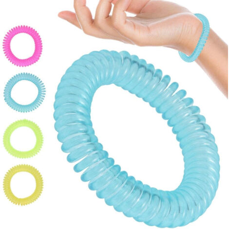 12 Bracelet Spirale Anti-moustiques Avec Citronnelle. ø6cm Couleurs Assorties (1/5)