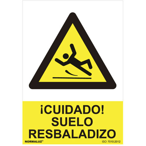 Panneau Sol Glissant Espagnol Signalisation Bilingue Claire Et Durable - Normaluz (1/3)