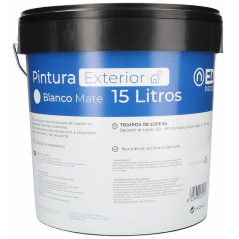 S.of. Peinture Plastique Intérieur Mat / Extérieur Blanc 15l Edm (1/3)