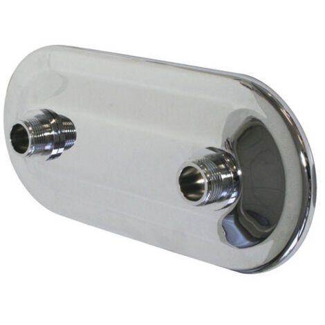 Blanc Habitat – Platine de fixation chromée pour sortie de cloison – Fixation raccord – Filetage plomberie – Entraxe 60mm – Joint d'étanchéité inclus (1/3)