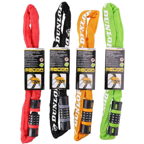CADENAS DE SÉCURITÉ AVEC VERROUILLAGE DE NUMÉRO DUNLOP RXZER23 (1/2)