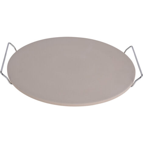 Pierre à pizza avec anses pour barbecue - Métal - Diamètre 33 cm (1/7)