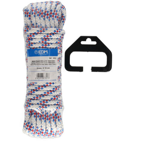 Écheveau EDM 10m drisse en polyester haute tendance jauge tricolore 8mm