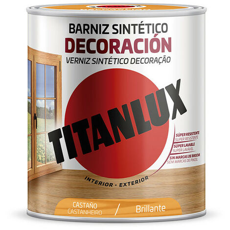 Vernis Synthétique Marron Brillant Protection Brillance Durable Bois - Titan (1/2)