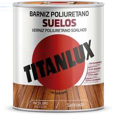 Vernis Polyuréthane Incolore Satiné Pour Sols 0,750l Titanlux M17100034 - TITANLUX