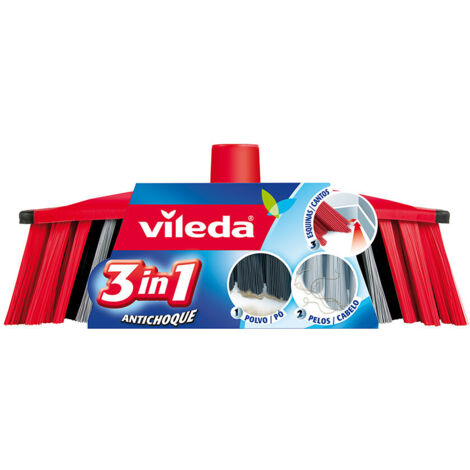Vileda – Balai à poussière 3Action – Poils doux et durs – Matériau technopolymère – Pour nettoyage intérieur efficace