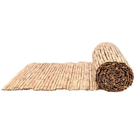 Faura – Clôture en bois naturel 100 cm x 500 cm – Degré d'occultation élevé – Pour délimitation et décoration de jardin – Couleur beige (1/3)