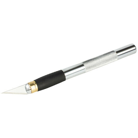Wolfcraft – Couteau de précision – Poignée en aluminium légère – Changement de lame sans outil – Pour découpe précise et contrôlée (1/7)