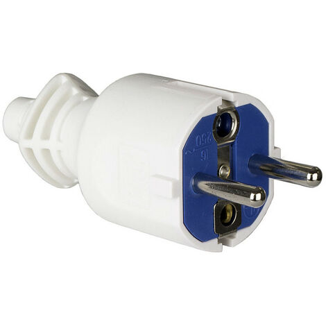 Fiche 2p+t, 16a 250v Pvc Blanc, Serre-câble Pliable Pour Une Connexion Facile Des Bornes Solera 706cb (1/3)
