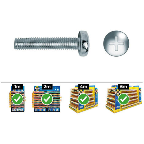 Vis Métriques Tête Ronde M6x5 Zinc Fixation Robuste M6x5, Finition Zinc - Celo (1/3)