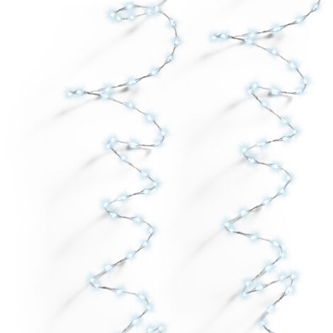 Goldshire Guirlande De Pin Norfolk De 1,8 M Avec 100 Lumières LED, Guirlande Dense Au Toucher Réaliste, Guirlande De Verdure En Pin Artificiel Pour