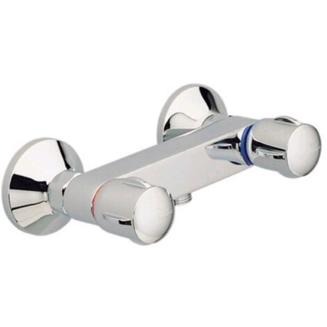 Porcher – Mélangeur de douche mural 150mm – Sortie ½' avec clapet anti-retour – Bec tube à disques céramiques – Saillie 100mm (1/4)