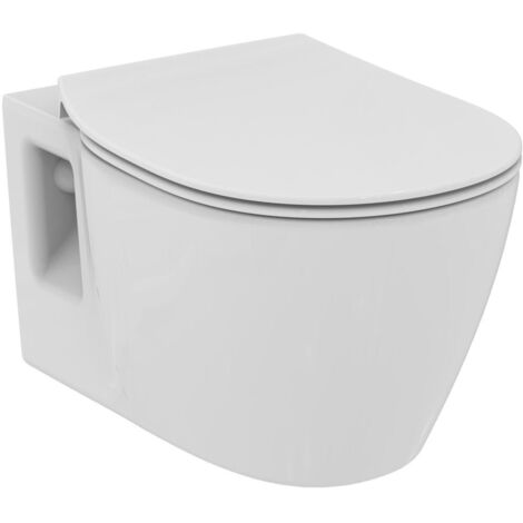 Ideal Standard – Cuvette WC suspendue Connect – Porcelaine blanche – Bride fermée avec chasse directe – Dimensions 54,5 x 36,5 cm - E711601 (1/3)