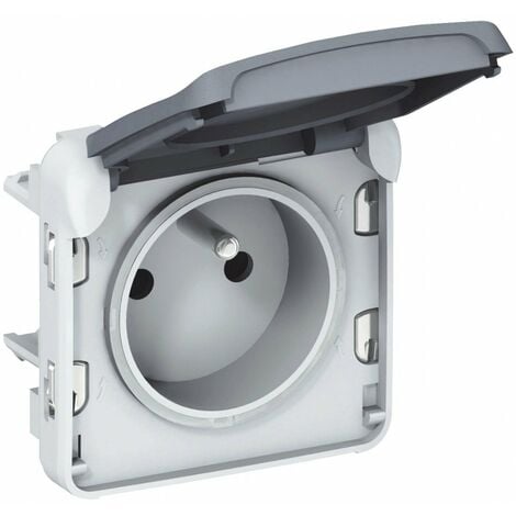 Prise De Courant 16a 2p+t Plexo Ip55 - Composable Saillie Ou Encastré - Gris