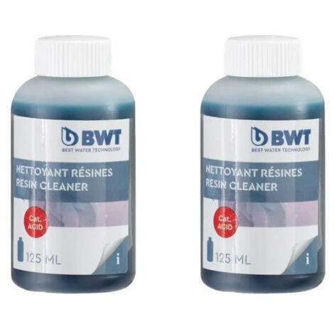 BWT – Nettoyant adoucisseur d'eau STERICLEAN 1 – Lot de 2 flacons 125ml – Élimine dépôts de calcaire – Prolonge durée de vie des résines - 2x125ml