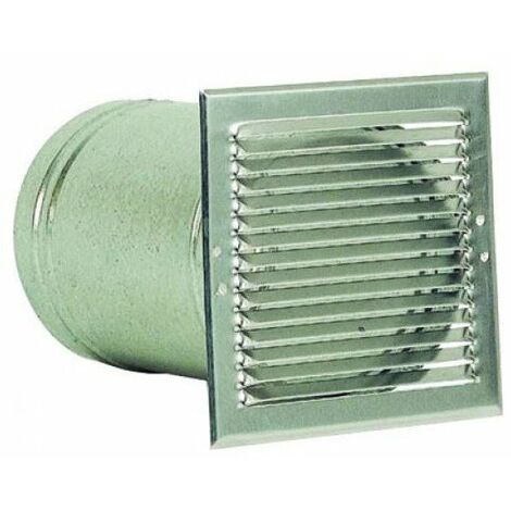 Atlantic – Entrée/sortie d'air murale 200 mm – Grille à auvents en aluminium – Épaisseur manchon télescopique 25 cm – Pour VMC collectifs - Me200