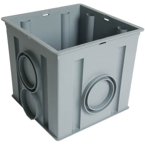 Nicoll – Regard de branchement Ø100 - 125 pour eaux pluviales 30x30x30 – Corps monobloc en polypropylène – Emboîtures femelles operculées