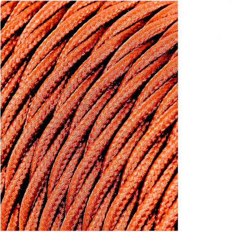 Câble Textile Tressé 2x0,75mm C-20 Soie Marron 25m (1/2)
