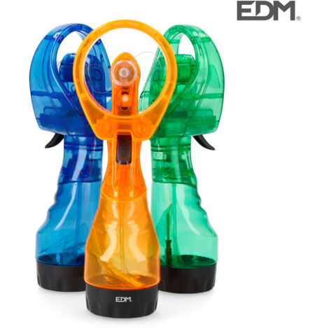 EDM – Ventilateur de pulvérisation d'eau – Capacité 9L – Puissance sonore 50dB – Dimensions 9x7x27cm – Pour rafraîchissement extérieur