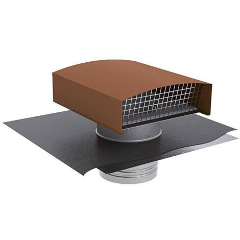 Atlantic – Chapeau de toiture gris 315 mm – Aluminium et acier galvanisé – Grillage anti-volatiles – Abergement en plomb pour étanchéité (1/3)