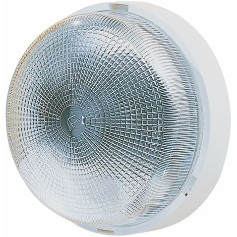 L'Ebenoid – Hublot d'extérieur rond 70W E27 177764 – IP44 étanche – Verre diffusant – Installation en saillie – 4 points de fixation