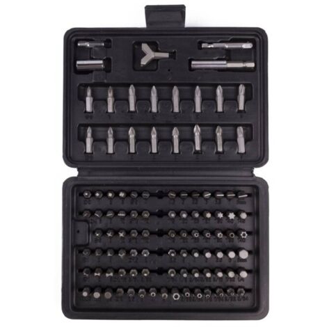 Kit de 100 embouts pour visseuse – 31 forets hexagonaux – 4 embouts Torq-Set – 8 embouts cruciformes PH – Coffret de rangement inclus – Jardibricodeco (1/4)