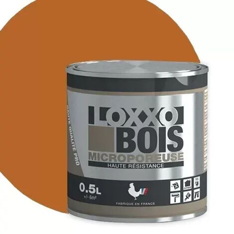 Peinture glycéro 0.5l terre de sienne – Protection durable pour bois extérieur – Microporeux et facile à appliquer – Séchage rapide 6h – Loxxo (1/2)