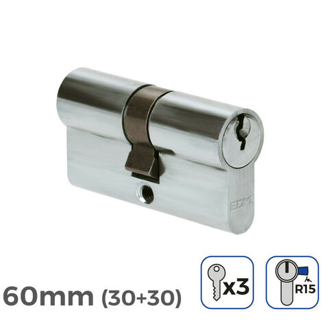 Cylindre Porte Nickel Edm 60mm Sécurité Standard 60mm Avec 3 Clés - Edm (1/3)
