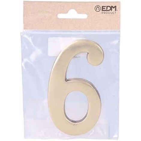 Numéro De Maison 6 En Laiton Puli 10cm Fixation Invisible