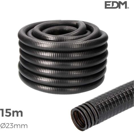 EDM – Gaine électrique préfilée ondulée 23mm – Longueur 15m – CE M-32 pour protection câbles extérieurs – Carton ondulé durable