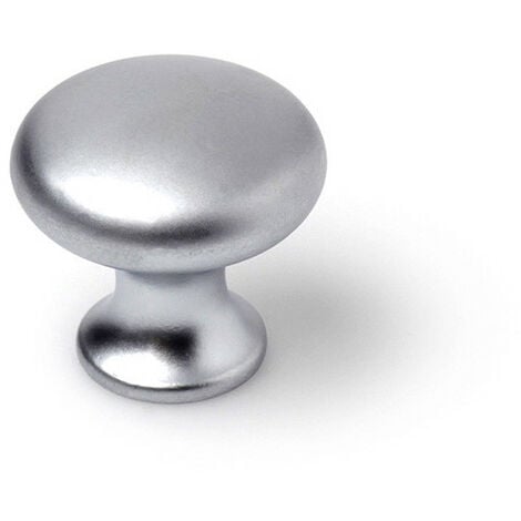 Lot 4 Boutons Ronds Pour Meuble Métal Chromé Mat Mod.760 Ø25mm. Rei