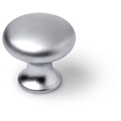 Lot 4 Boutons Ronds Pour Meuble Métal Chromé Mat Mod.760 Ø25mm. Rei