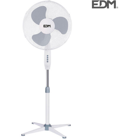 Ventilateur sur pied EDM 45W 3 vitesses D40cm Blanc (1/5)