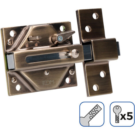 Verrou De Porte Avec Boulon De Acier 5 Clés De Segurite Nclus Edm (1/4)