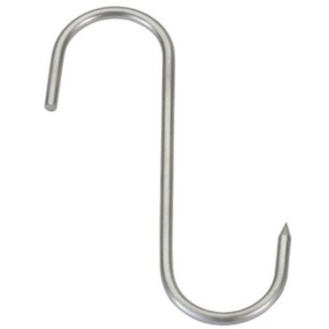 Blister de 3 crochets de boucher, de 18cm de long et 5mm d'épaisseur, en acier inoxydable 18/8. (1/2)