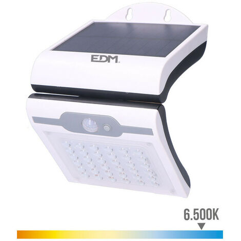 Applique Solaire 2W 220Lm 6 500K Avec Capteur Couleur Blanche Edm.