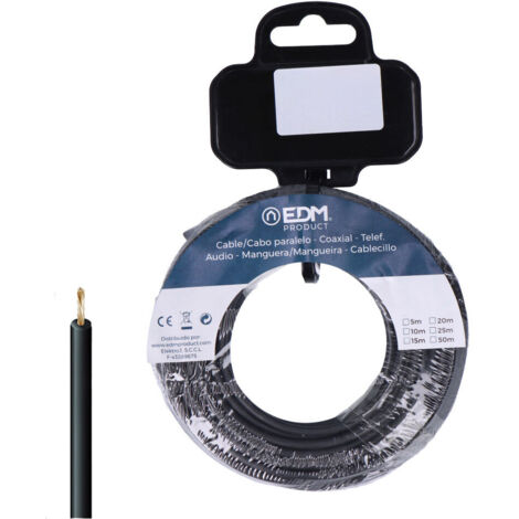 Bobine Fil électrique Flexible 2,5mm Noir Sans Halogène 10m (1/2)