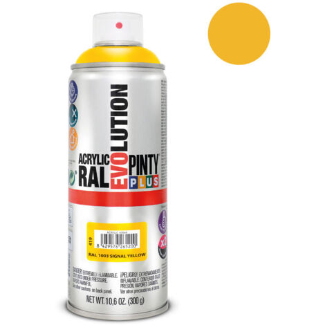 PintyPlus Evolution Peinture en spray RAL 1003 Jaune signal 520 cc